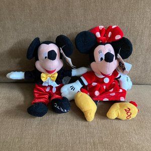 45th Anniversary Disneyland Mickey and Minnie Mouse Bean Bag Plush